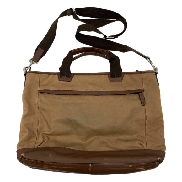 Coach Brown Canvas & Leather Messenger Bag | Stylish Everyday Bag - Picture 1 of 12